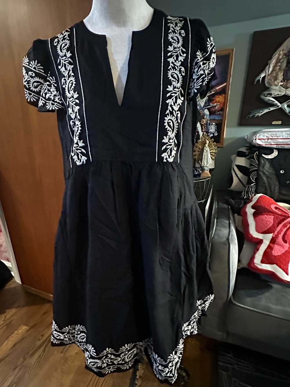 torrid Deep Black Belle Isle Flutter Trapeze Mini Dress 1X NWT - Picture 5 of 10